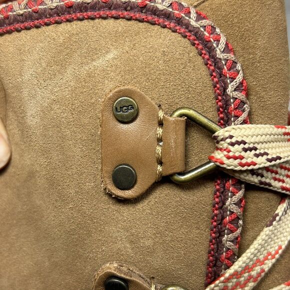 UGG Women's Chestnut Leather Classic Weather Hiker Hi Winter Boots Size 9 - Picture 9 of 10